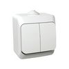 CedarPlus 105 2x1P csillárkapcsoló +jelzőfény betét komplett házban fehér falonkívüli Schneider - WDE000551