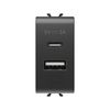 ChoruSmart USB töltőaljzat A+C 1M USB süllyesztett fekete bepattintás GEWISS - GW12449