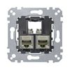 Merten adapterfedél 2xRJ45 beépíthető adatcsatlakozó betét adapterrel Cat5e STP Schneider - MTN4575-0012