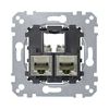 Merten adapterfedél 2xRJ45 beépíthető adatcsatlakozó betét adapterrel Cat6 STP Schneider - MTN4576-0022